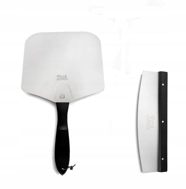 ŁOPATKA I NÓŻ DO PIZZY SZUFLA ŁOPATA 63CM Pizza Divertimento SIEKACZ TASAK
